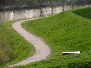 Image showing Lonely biker