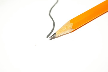 Image showing pencil drawing a line