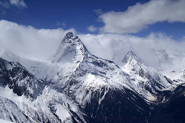 Image showing Mountains in the clouds