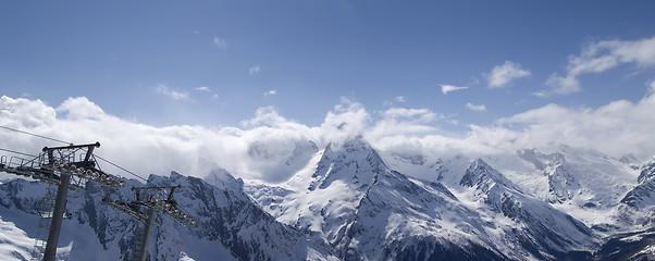 Image showing Ski resort. Panorama