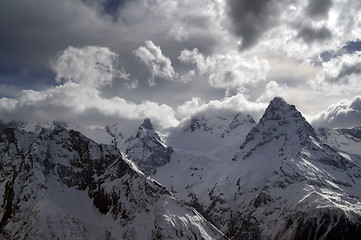 Image showing Mountains in clouds