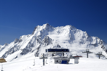 Image showing Station of ropeway. Ski resort.