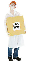 Image showing Scientist with box