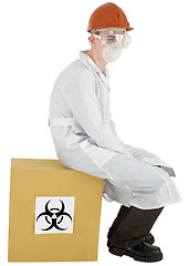 Image showing Scientist and biohazard