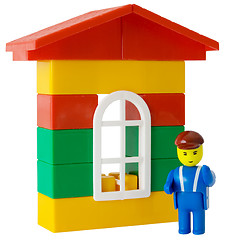 Image showing Toy house and little man