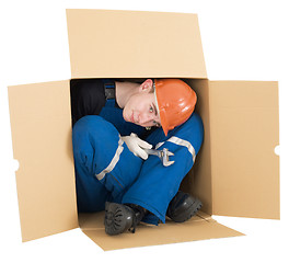 Image showing Labourer in box 