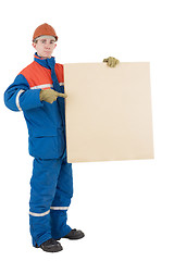 Image showing Laborer with box