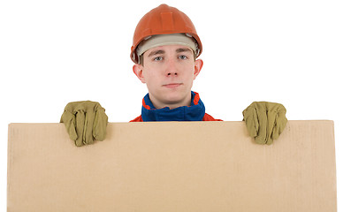 Image showing Labourer with box