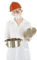 Image showing Scientist with pan