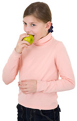 Image showing Girl with apple