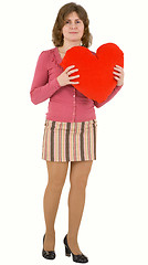 Image showing Woman and red heart