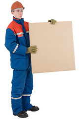 Image showing Worker with box