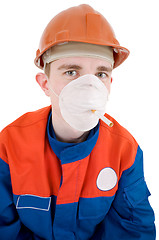 Image showing Man in respirator