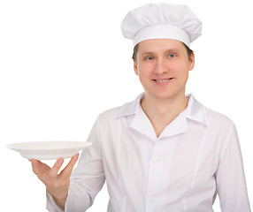 Image showing Cook with plate