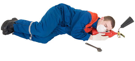 Image showing Tired worker
