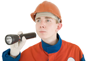 Image showing Builder and flash-light