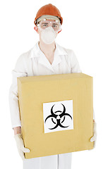 Image showing Scientist and biohazard