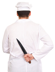 Image showing Cook with a knife