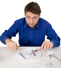 Image showing Guest of restaurant on diet