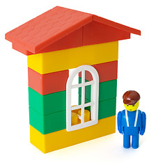 Image showing Toy house and little man