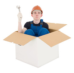 Image showing Young man in box