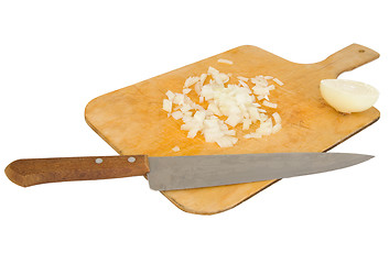 Image showing Knife and preparation board