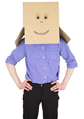 Image showing Man with carton box instead of head