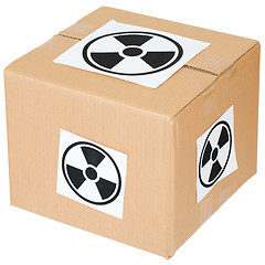 Image showing Cardboard box with a radiation hazard 