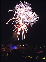 Image showing Fireworks over the city