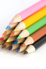 Image showing Coloring Pencils in Pyramid at an Angle