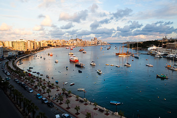 Image showing Sunset in Sliema, Malta