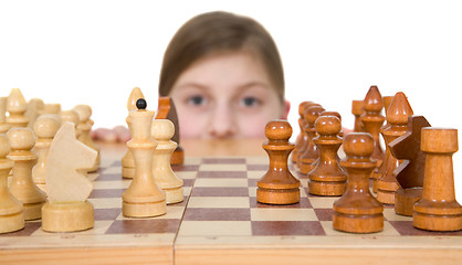 Image showing Girl ang chess