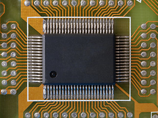 Image showing Microphoto of an integrated microcircuit