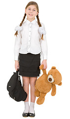 Image showing Girl and toy bear