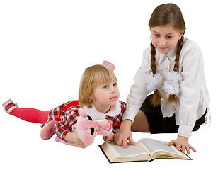 Image showing Children reading book