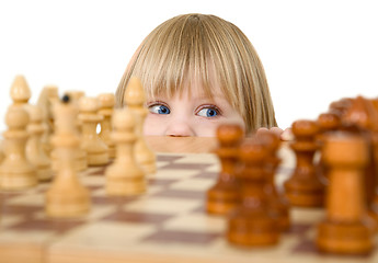 Image showing Child ang chess