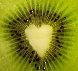 Image showing Fruit cut - kiwi forming a heart