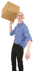 Image showing Man and cardboard