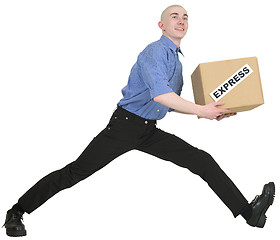 Image showing Man and carton box