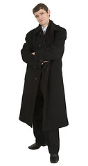 Image showing Portrait man in black coat 