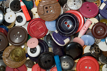 Image showing Multicolored plastic button background