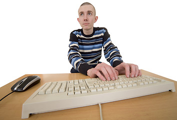 Image showing Man type on keyboard