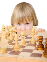 Image showing Child ang chess