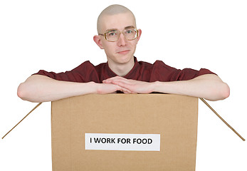 Image showing I work for food