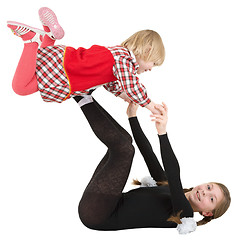 Image showing Little acrobat girls