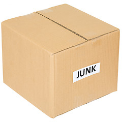 Image showing Cardboard box with an inscription junk