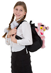 Image showing Girl and toy panter