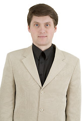 Image showing Portrait of young businessman in beige suit