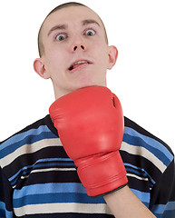 Image showing Man taking a punch