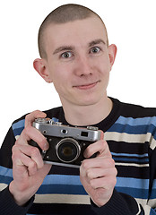 Image showing Young man with camera